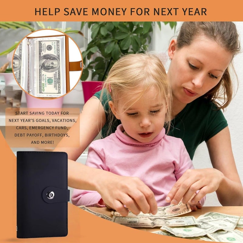 SUSOYAOCHEN 100 Envelope Challenge Binder with Lock, Savings Challenges Book with Envelopes,Envelopes Money Saving Challenge Savings Binder Successfully Reach Your Savings Goals (Black A) - Image 4